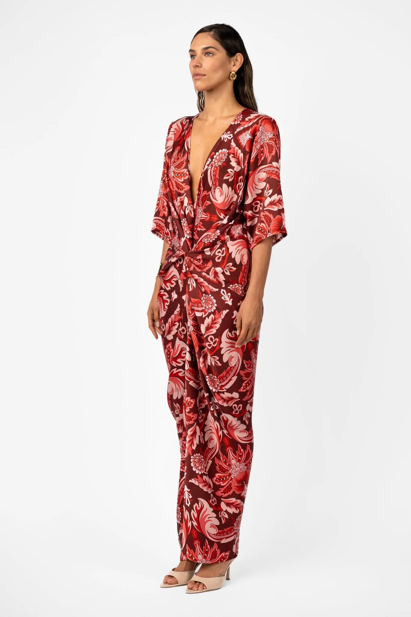 ALEX KIMONO SLEEVE MAXI - PORTA ROSA SATIN - Image 6