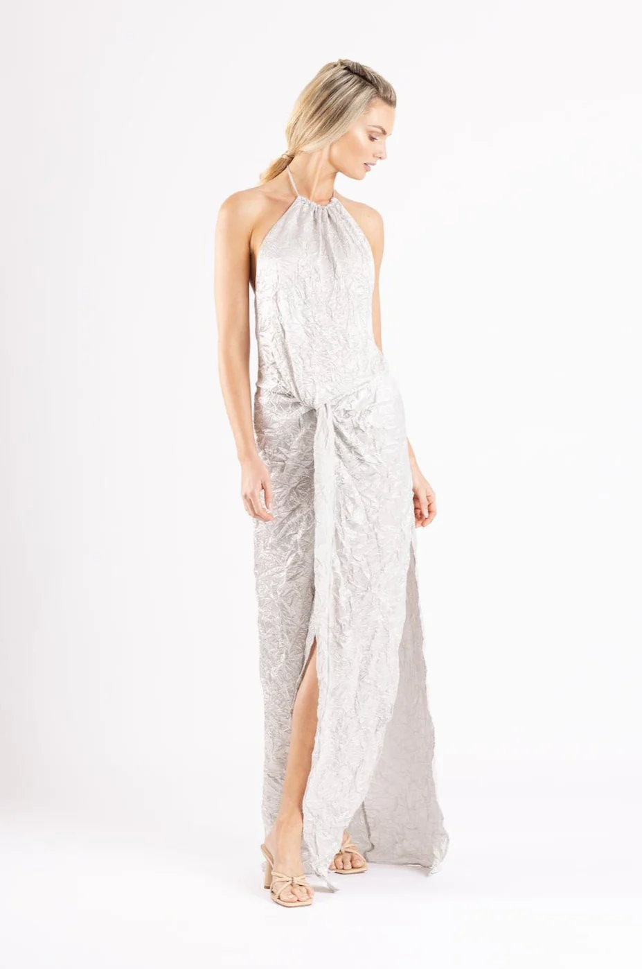 ANDREA MAXI IN SILVER VARAKH - Image 3