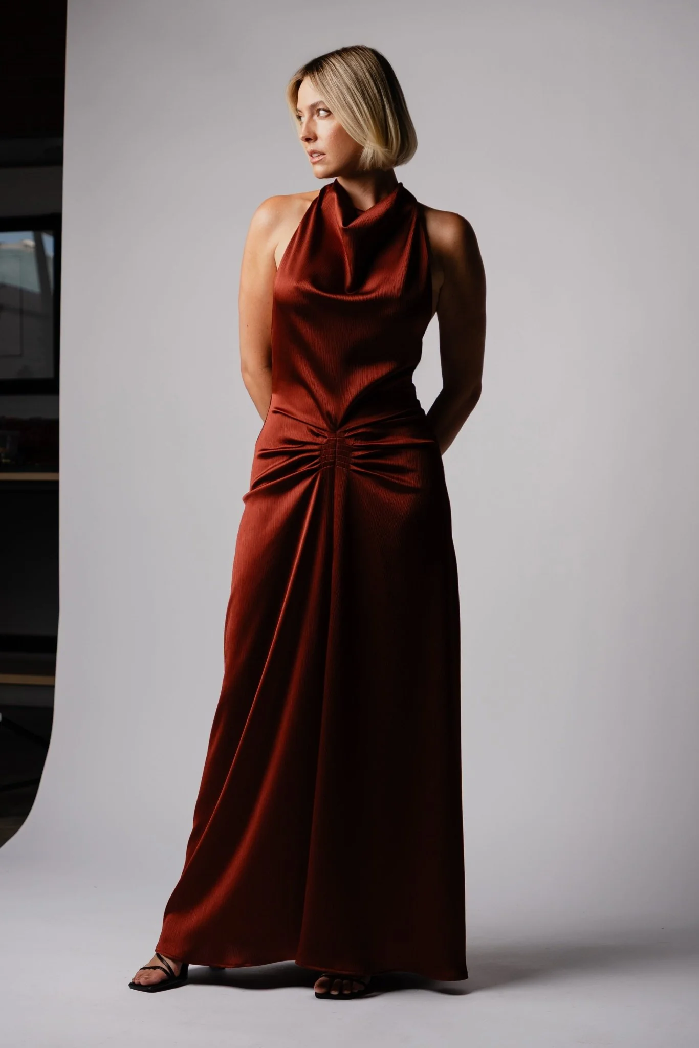 CAIRA GOWN – TERRA ROSA SATIN - Image 5