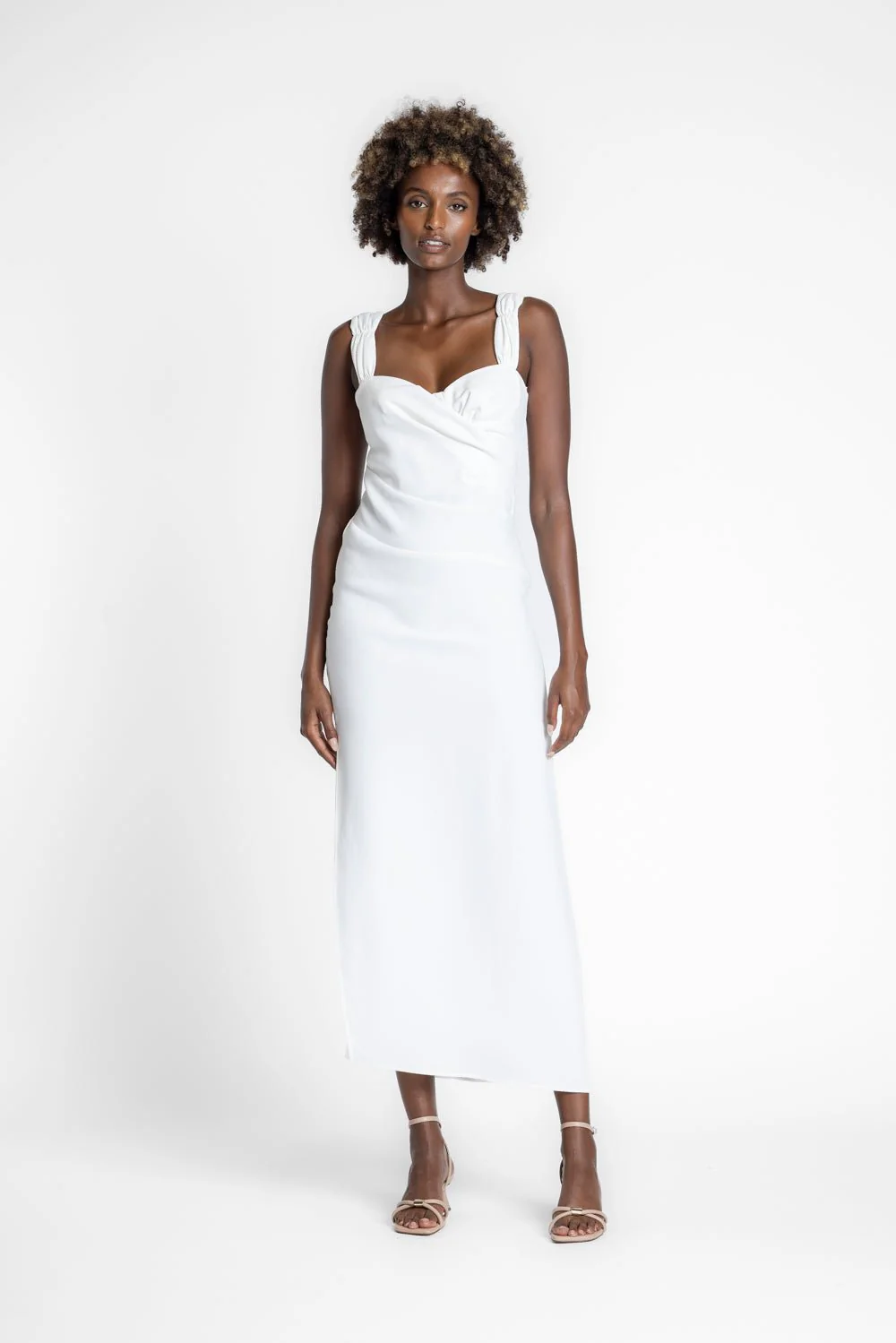 ELLA DRESS - IVORY CREPE - Image 3