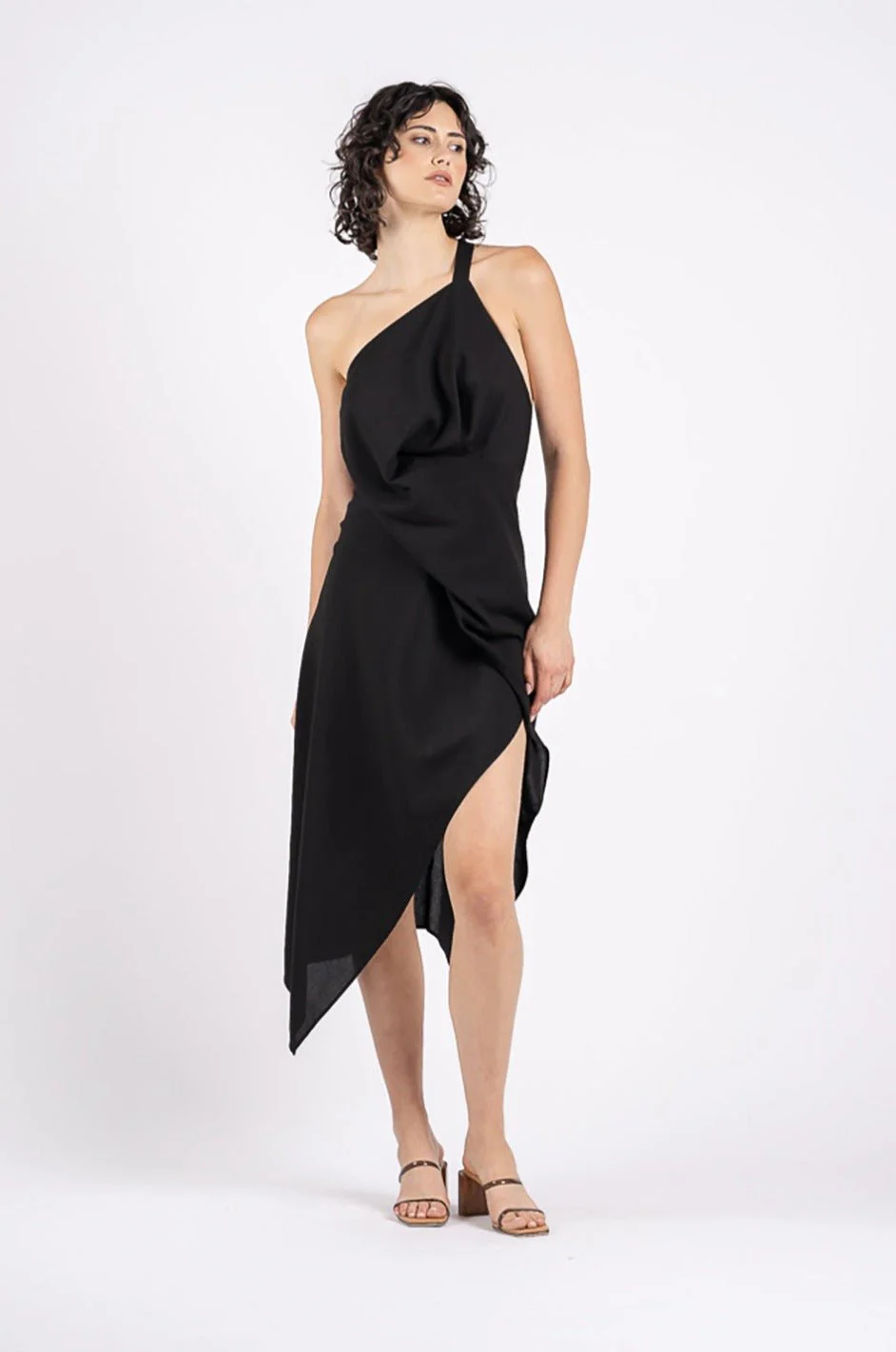 HARLEQUIN DRESS IN BLACK TEXTURE - Image 4