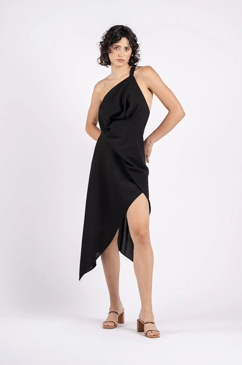 HARLEQUIN DRESS IN BLACK TEXTURE - Image 5