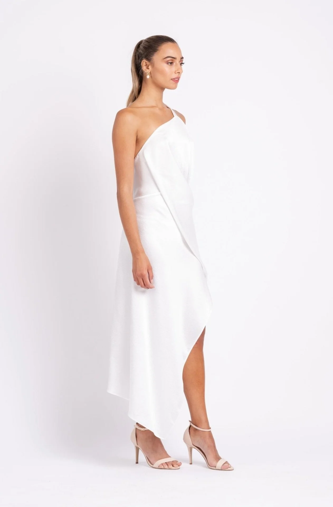 HARLEQUIN DRESS IN WHITE ON WHITE - Image 3