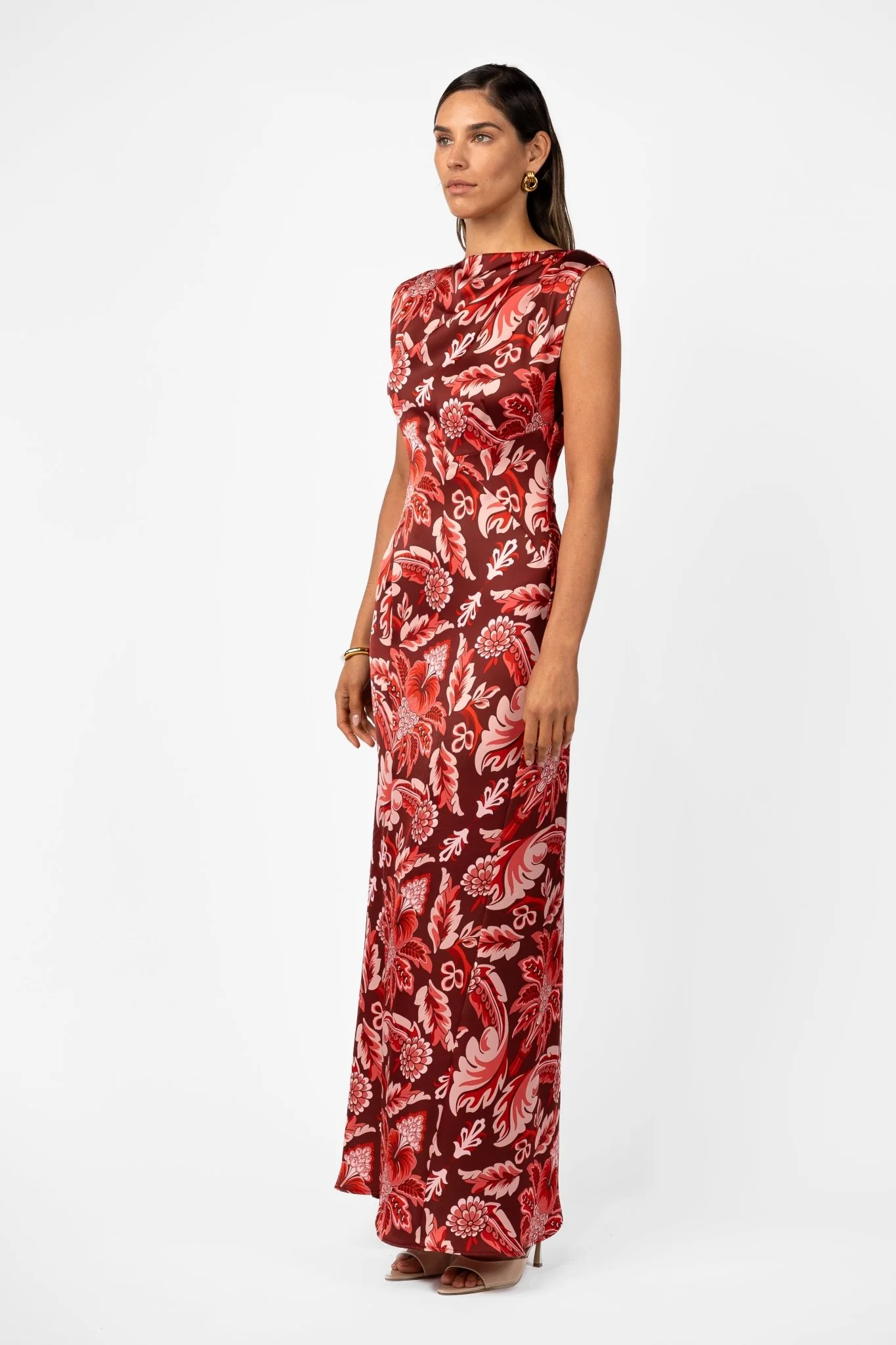 LITHIC MAXI –  PORTA ROSA PRINTED SATIN - Image 3