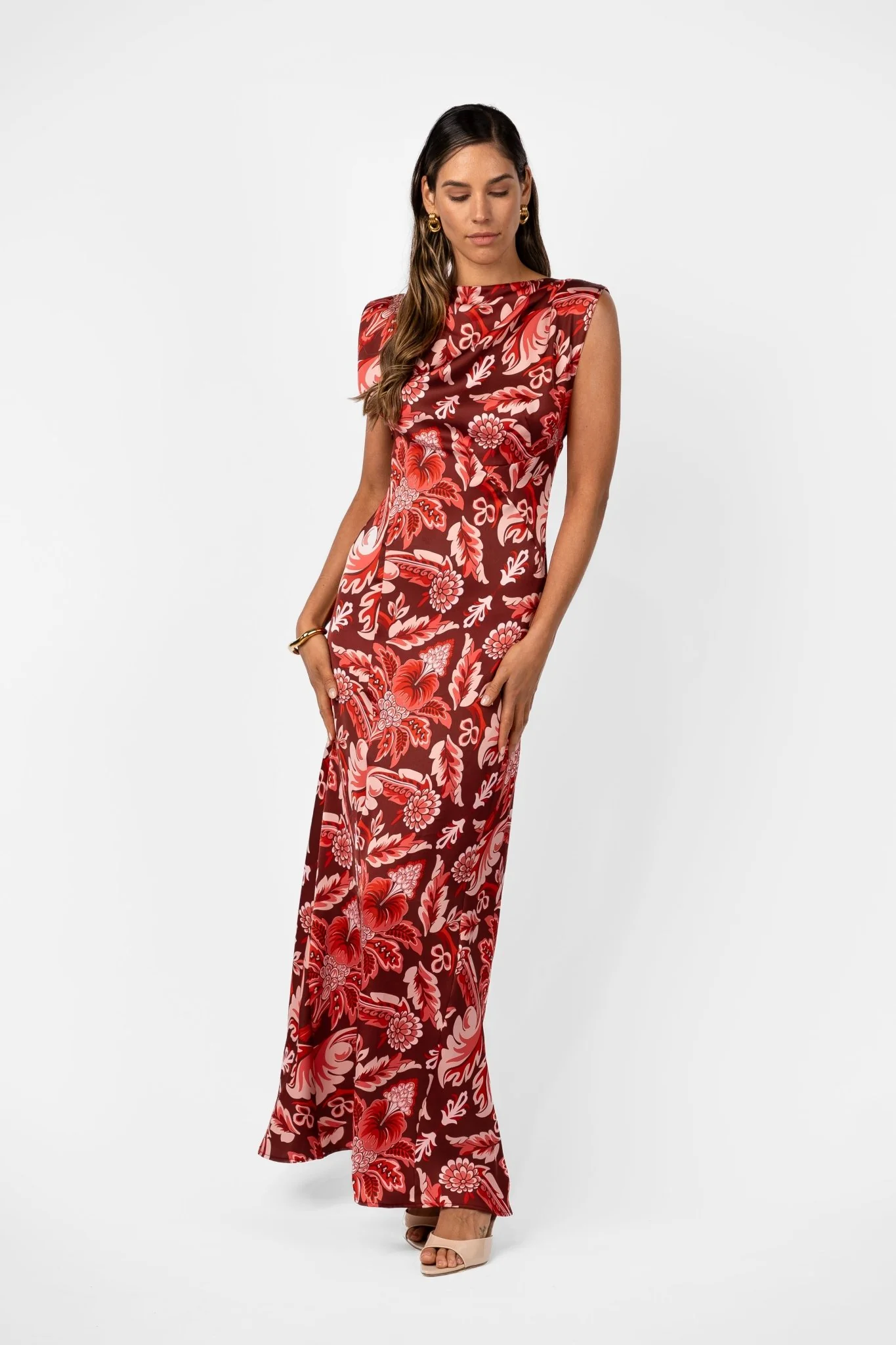 LITHIC MAXI –  PORTA ROSA PRINTED SATIN - Image 4