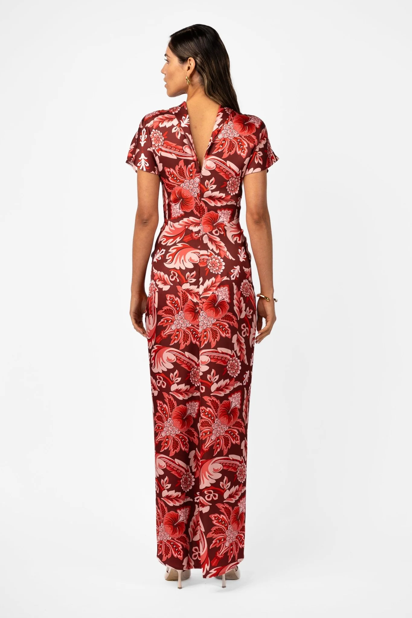 LUCENT MAXI –  PORTA ROSA PRINTED SATIN - Image 5