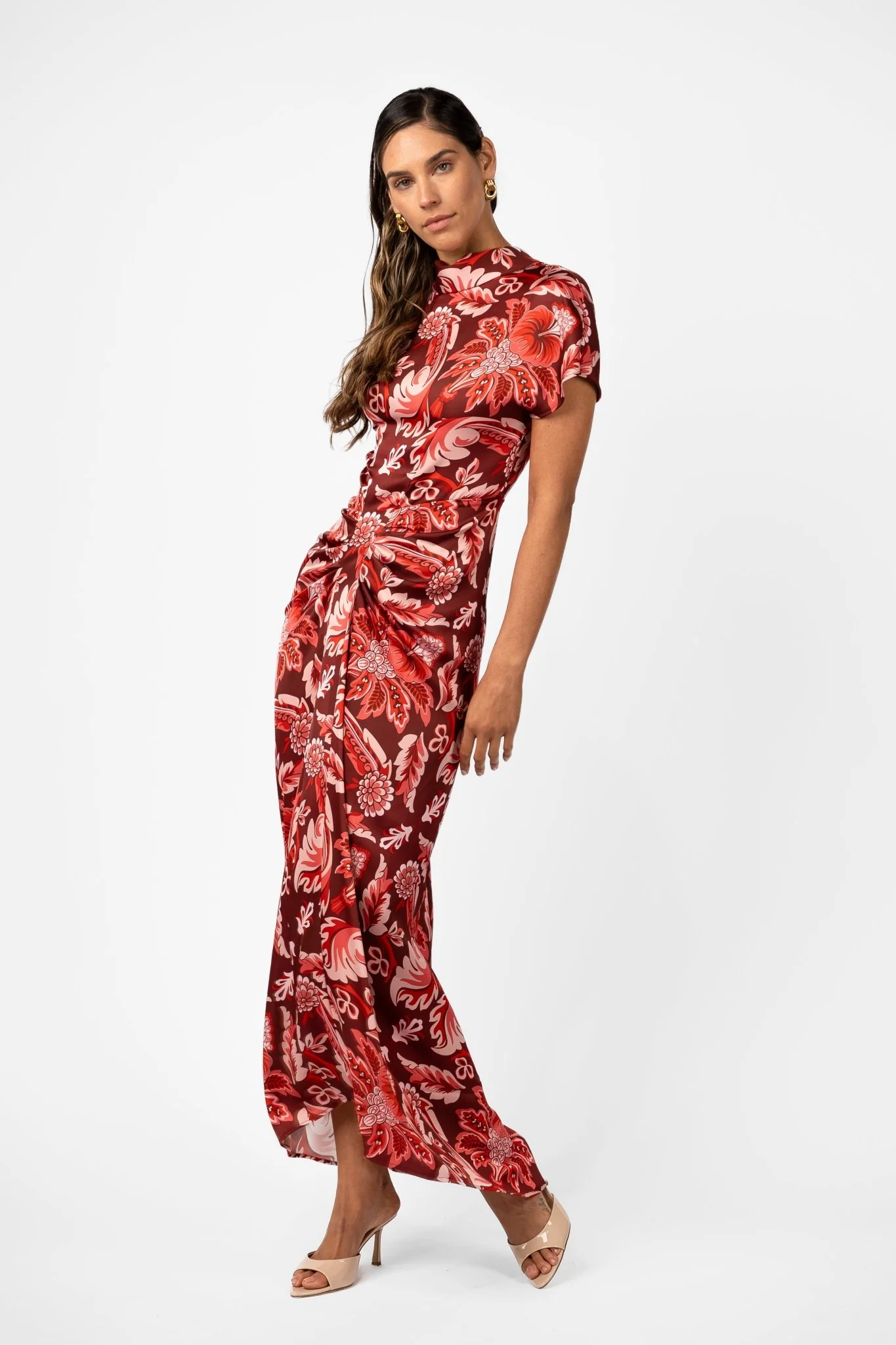 LUCENT MAXI –  PORTA ROSA PRINTED SATIN - Image 6