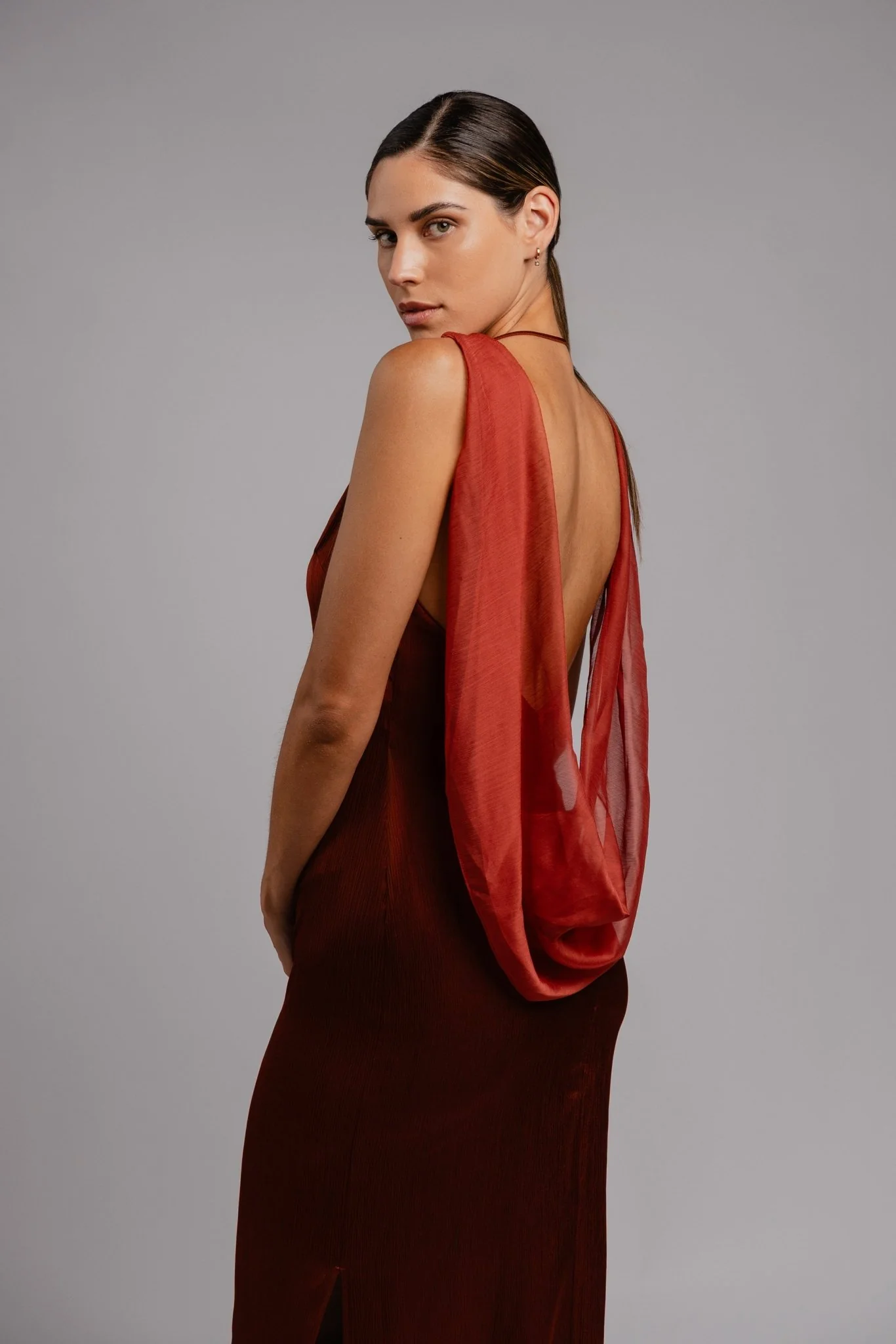 VELARE MAXI - TERRA ROSA SATIN - Image 3